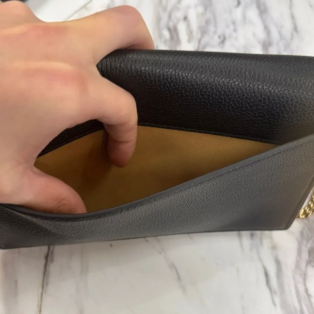 Tory Burch Black Crossbody Bag with Gold Chain